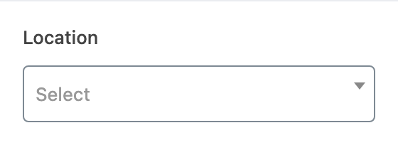 Location setting in the block editor sidebar