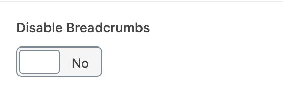 Disable Breadcrumbs setting in the block editor sidebar