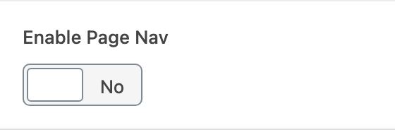 Enable Page Nav setting in the block editor sidebar