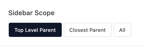 Sidebar Scope setting in the block editor sidebar