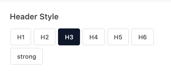 Header Style setting in the block editor sidebar