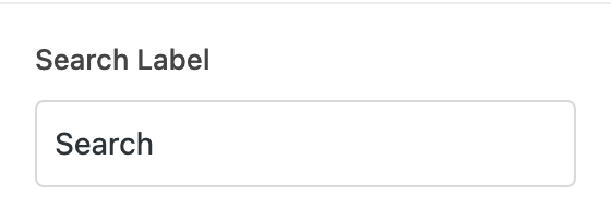 Search Label setting in the block editor sidebar