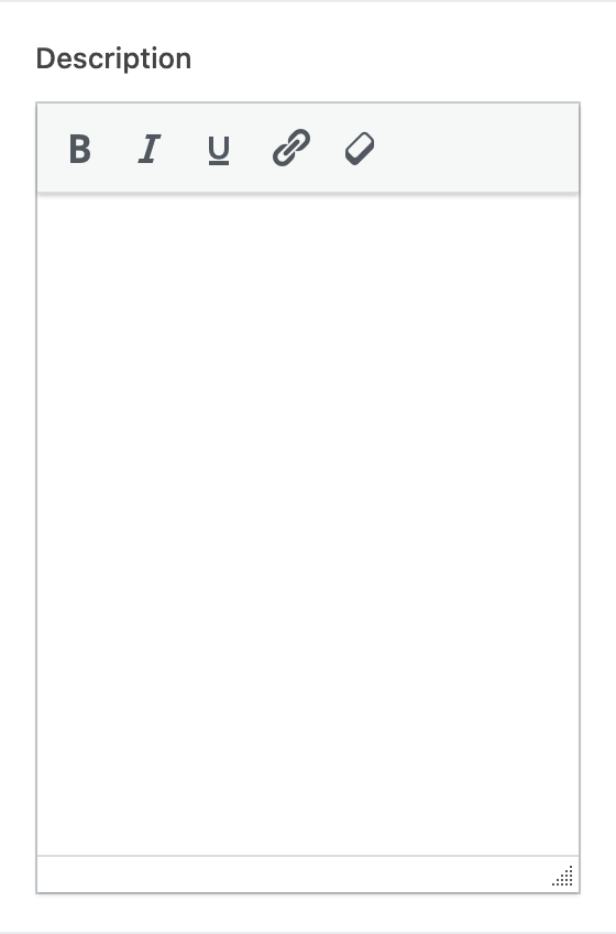 Description setting in the block editor sidebar