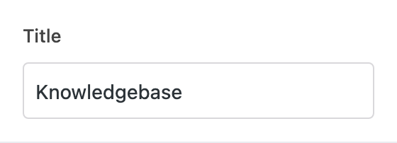 Title setting in the block editor sidebar