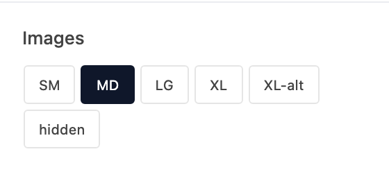 Images setting in the block editor sidebar