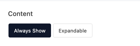 Content setting in the block editor sidebar