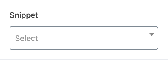 Snippet setting in the block editor sidebar