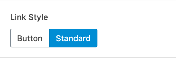 Link Style setting in the block editor sidebar
