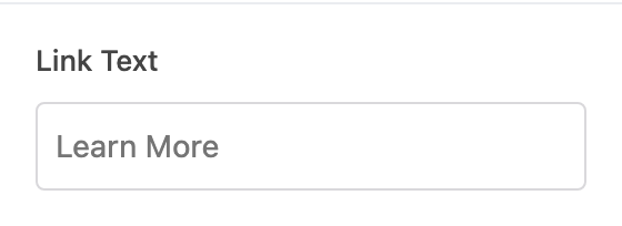 Link Text setting in the block editor sidebar