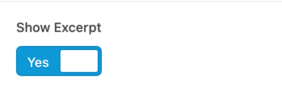 Show Excerpt setting in the block editor sidebar