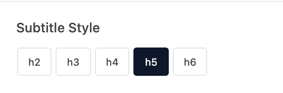 Subtitle Style setting in the block editor sidebar