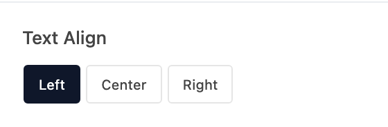 Text Align setting in the block editor sidebar
