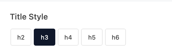 Title Style setting in the block editor sidebar