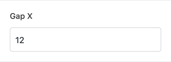 Gap X setting in the block editor sidebar