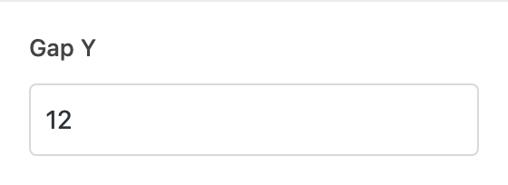Gap Y setting in the block editor sidebar