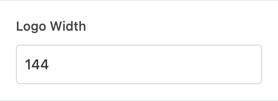 Logo Width setting in the block editor sidebar