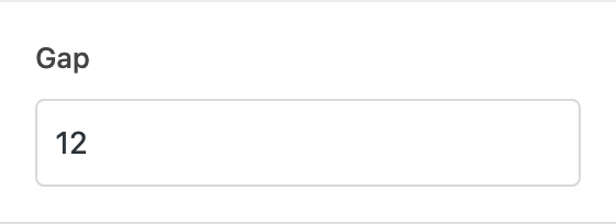 Gap setting in the block editor sidebar