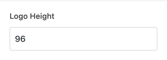 Logo Height setting in the block editor sidebar
