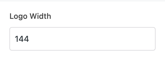 Logo Width setting in the block editor sidebar