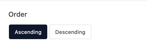 Order setting in the block editor sidebar