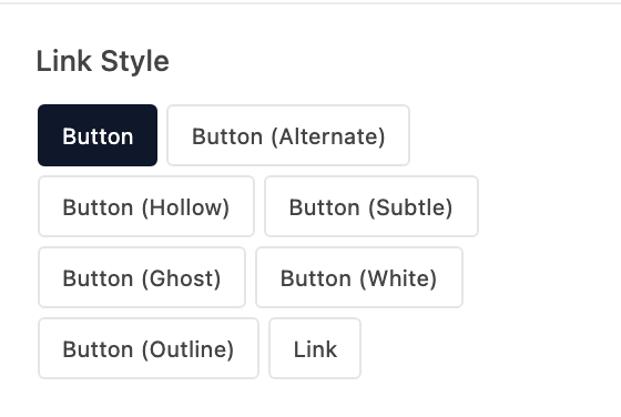 Link Style setting in the block editor sidebar