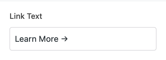 Link Text setting in the block editor sidebar