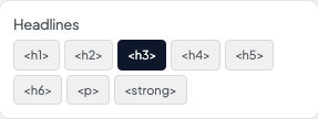 Headlines setting in the block editor sidebar