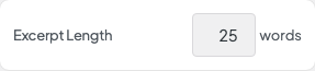 Excerpt Length setting in the block editor sidebar