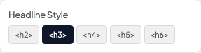 Headline Style setting in the block editor sidebar