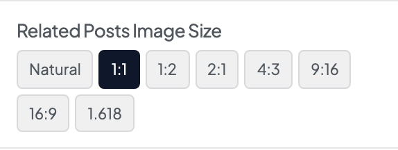 Related Posts Image Size setting in the block editor sidebar