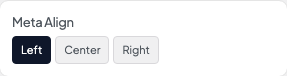 Meta Align setting in the block editor sidebar