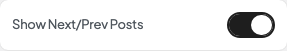 Show Next/Prev Posts setting in the block editor sidebar