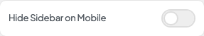 Hide Sidebar on Mobile setting in the block editor sidebar