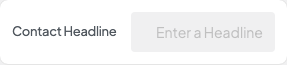 Contact Headline setting in the block editor sidebar