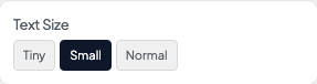 Text Size setting in the block editor sidebar