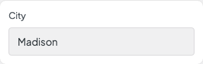 City setting in the block editor sidebar