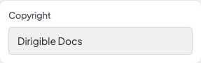 Copyright setting in the block editor sidebar
