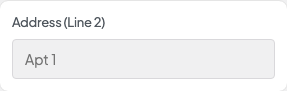 Address (Line 2) setting in the block editor sidebar