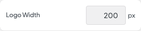 Logo Width setting in the block editor sidebar