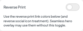 Reverse Print setting in the block editor sidebar