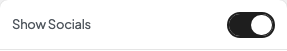 Show Socials setting in the block editor sidebar