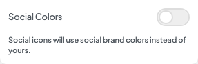 Social Colors setting in the block editor sidebar