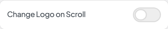 Change Logo on Scroll setting in the block editor sidebar
