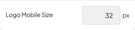 Logo Mobile Size setting in the block editor sidebar