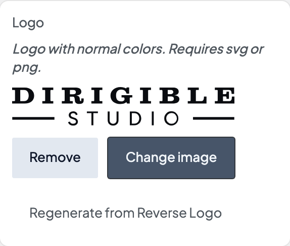 Logo setting in the block editor sidebar