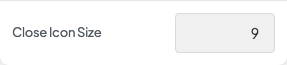 Close Icon Size setting in the block editor sidebar