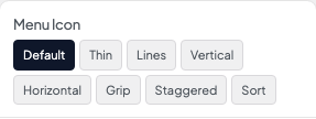 Menu Icon setting in the block editor sidebar