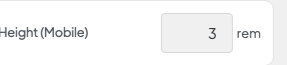 Height (Mobile) setting in the block editor sidebar
