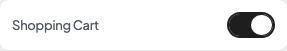 Shopping Cart setting in the block editor sidebar