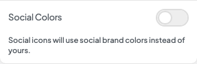 Social Colors setting in the block editor sidebar